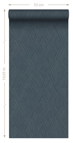 Origin Wallcoverings Tapete 3D-Muster Dunkelblau - 0,53 x 10,05 m - 347846
