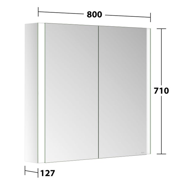 KEUCO Emma Badmöbel-Set 80 cm 3-teilig, mit Waschtisch, Unterbau und Spiegelschrank