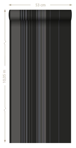 Origin Wallcoverings Tapete Streifen Schwarz und Bronze - 53 cm x 10.05 m - 346227
