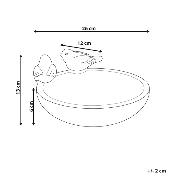 Garten-Vogeltränke grau Antik-Optik 13 cm MAMOU