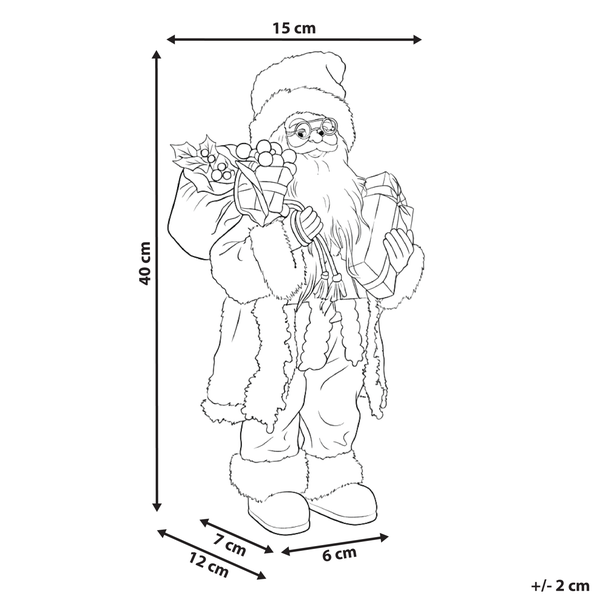 Abbildung der Maße des Weihnachtsmannes