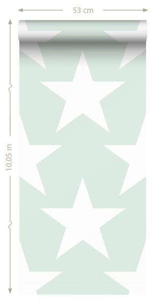 Sanders und Sanders Tapete Sterne Mintgrün - 53 cm x 10.05 m - 935258