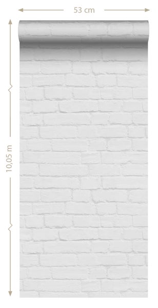 ESTAhome Tapete Backstein-Optik Hellgrau - 53 cm x 10.05 m - 139192
