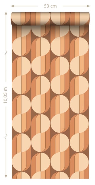 ESTAhome Tapete Retro-Ornamente Terrakotta - 50 x 900 cm - 131590