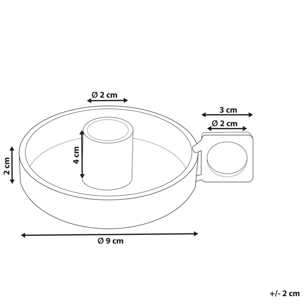 Skizze eines Kerzenhalters mit Maßangaben