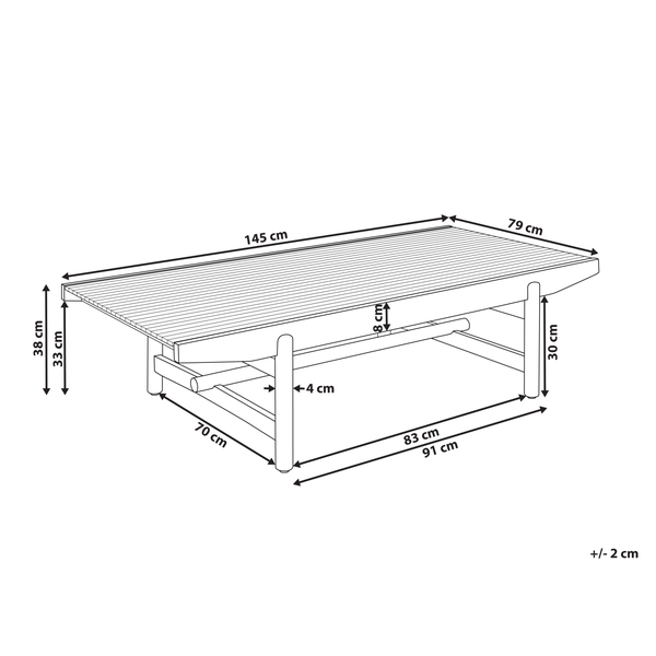 Outdoor Couchtisch GIAVENO 145 cm 79 cm Akazienholz Braun