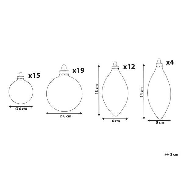 Illustration von Weihnachtskugeln in verschiedenen Größen und Formen