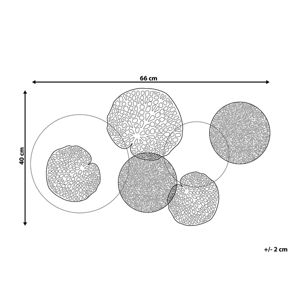 Abbildung einer Wanddekoration mit den Maßen 66 mal 40 Zentimeter