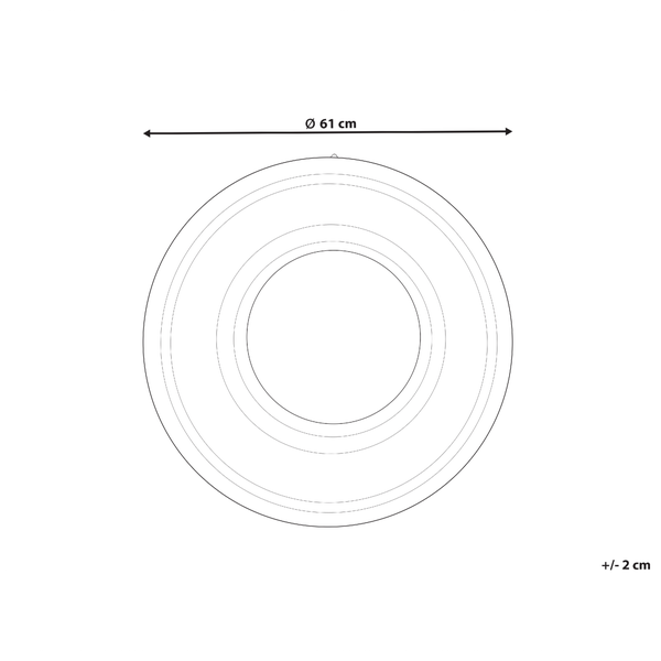 Runder Spiegel mit einem Durchmesser von 61 Zentimetern