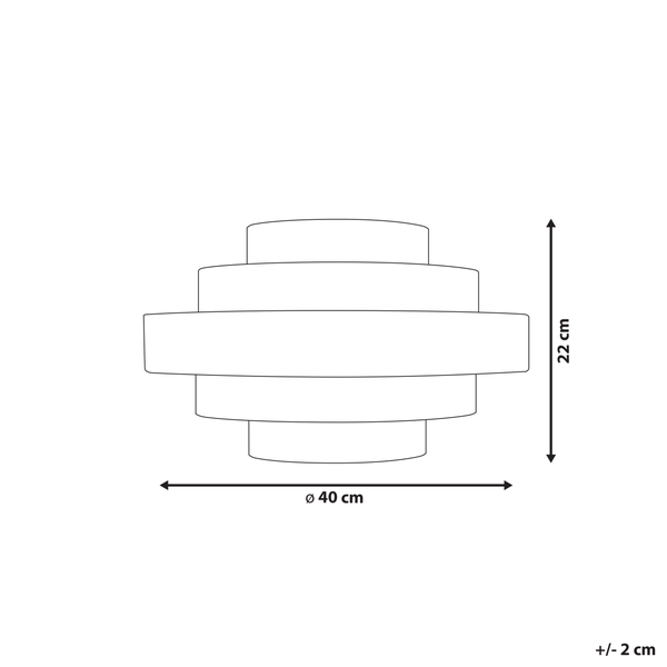 Technische Zeichnung einer Leuchte mit den Maßen 40 Zentimeter Durchmesser und 22 Zentimeter Höhe