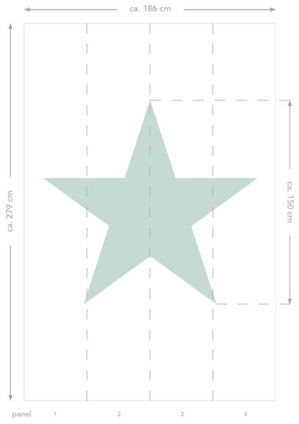 ESTAhome Fototapete großer Stern Mintgrün - 1,86 x 2,79 m - 158841