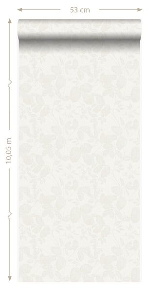 Origin Wallcoverings Tapete Blätter Weiß - 53 cm x 10.05 m - 346541