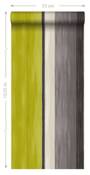 Origin Wallcoverings Tapete Streifen Ockergelb und Braun - 53 cm x 10.05 m - 346931