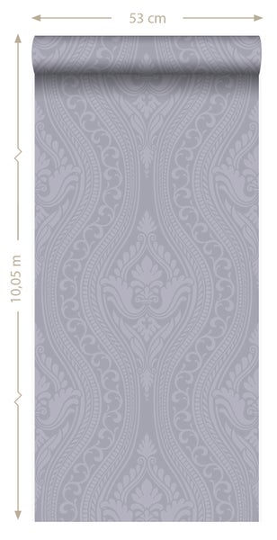 Origin Wallcoverings Tapete Ornamente Lila und Grau - 53 cm x 10.05 m - 346631