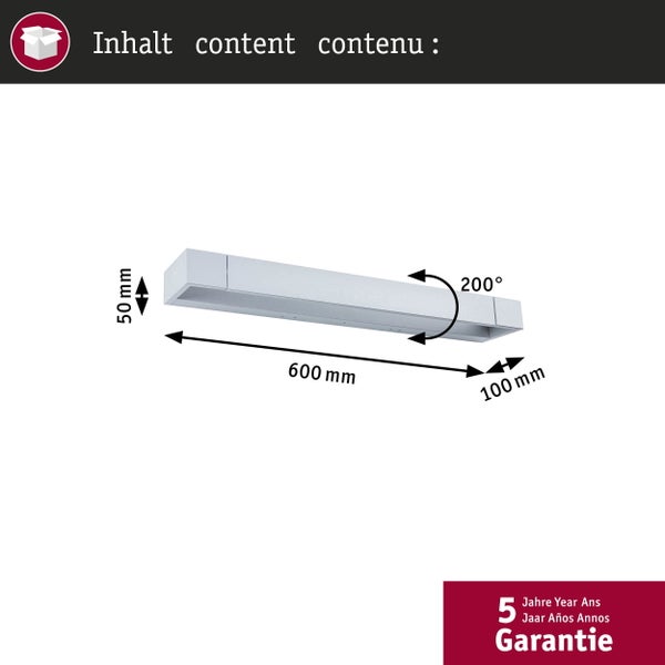 Selection Bathroom LED Wandleuchte Lucille IP44 2700K 1300lm 230V 17W dimmbar Alu matt