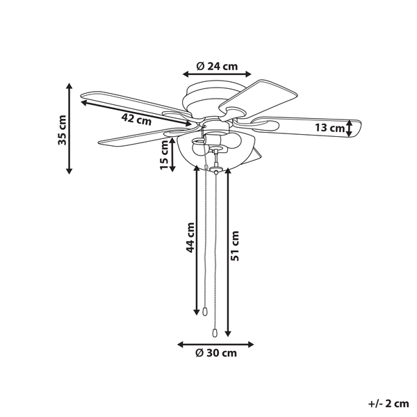 Deckenventilator mit Licht SIRAMA Silber