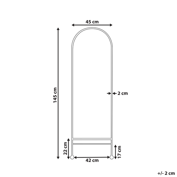 Wandspiegel JARNAGES 45 cm 145 cm Metall Weiß