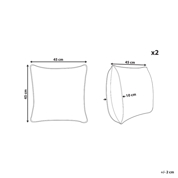 Gartenkissen 2er Set CERIANA Tiermuster 45 x 45 cm Blau