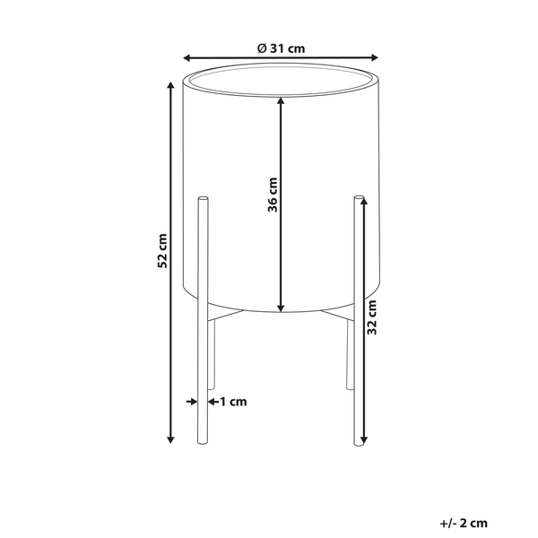 Blumentopf mit Beinen ALATUM Metall 31 cm Grau