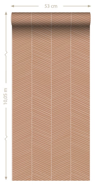 ESTAhome Tapete Fischgrätmuster Terrakotta - 53 cm x 10.05 m - 139357