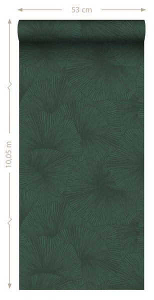Origin Wallcoverings Tapete 3D Muster Blätter Dunkelgrün - 50 x 900 cm - 348011