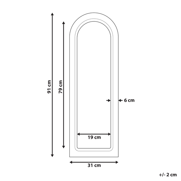 Wandspiegel SARRY 31 cm 91 cm Holz Weiß
