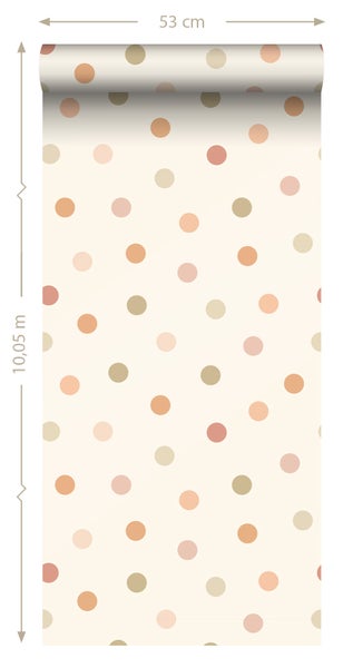 ESTAhome Tapete Punktmuster Beige und Mehrfarbig - 50 x 900 cm - 131626
