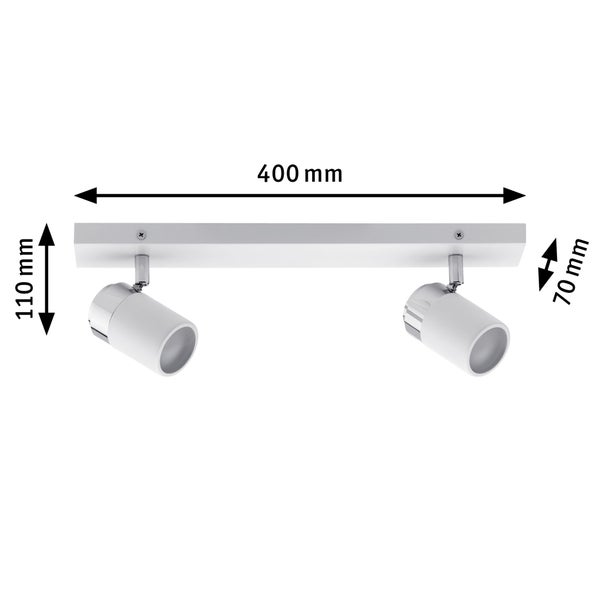 Spotlight Zyli IP44 GU10 230V max. 2x10W dimmbar Weiß, Chrom