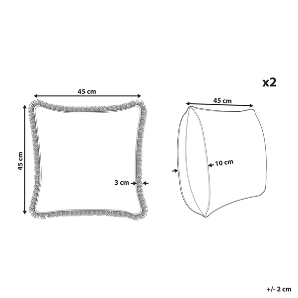 Dekokissen 2er Set FILIX Baumwolle 45 x 45 cm Grün Blumenmuster