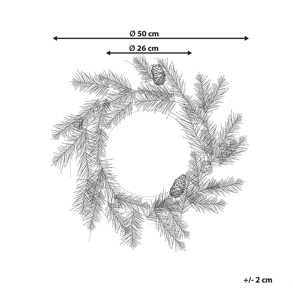 Weihnachtskranz LED WHITEHORN Dunkelgrün 50 cm