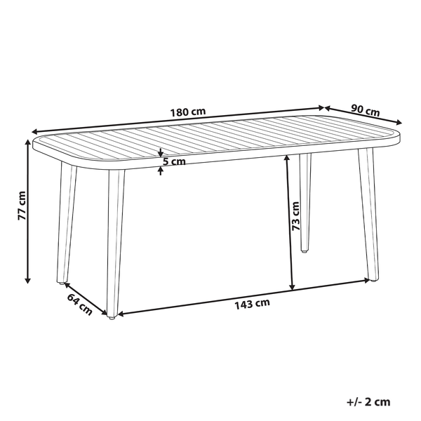 Gartentisch PARAGGI 180 cm 90 cm zertifiziertes Akazienholz Braun