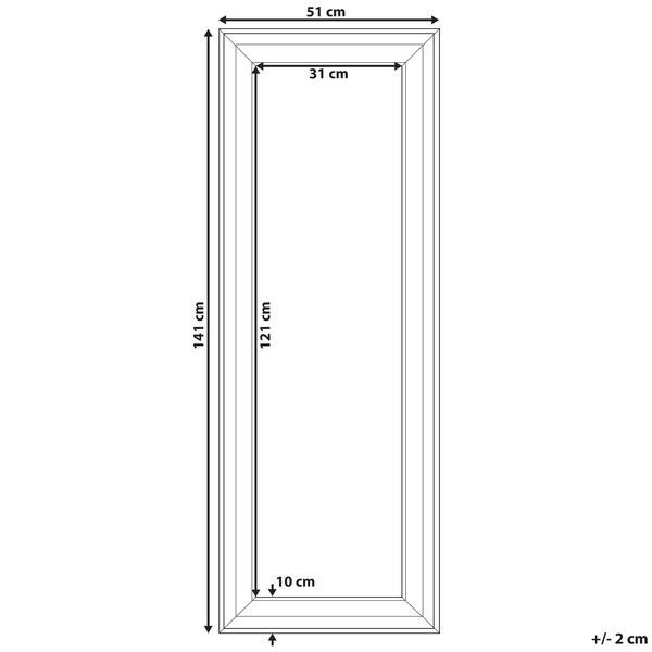 Wandspiegel LUNEL 51 cm 141 cm Weiß
