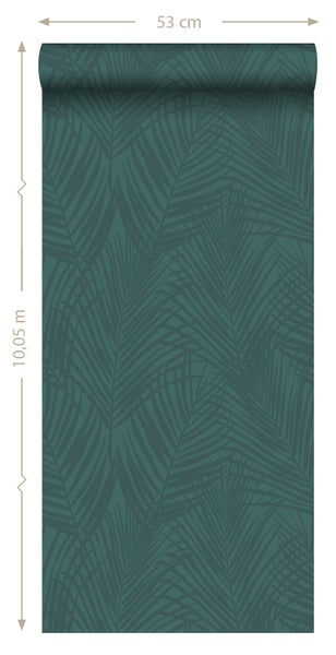 Origin Wallcoverings Tapete Palmenblätter Smaragdgrün - 53 cm x 10.05 m - 347710