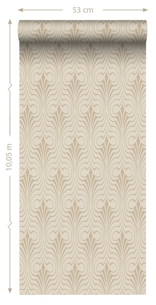 ESTAhome Tapete grafische Form Beige - 50 x 900 cm - 139634