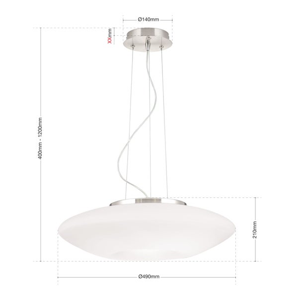Hängeleuchte 40cm Milchglas