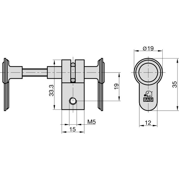 BASI Blindzylinder Variabel BZV 100 FS Individuell einstellbar Einstellbereich 45 - 95 mm Matt vernickelt Für FH-Türen bis T90 geeignet (MPA-Nr. 12003727) Befestigungsschraube inklusive Silber/Gold