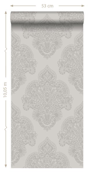Origin Wallcoverings Tapete Ornamente Taupe - 53 cm x 10.05 m - 345915