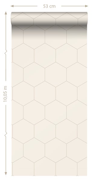 ESTAhome Tapete Wabenmuster Sandbraun - 53 cm x 10.05 m - 139553