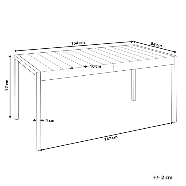 Gartentisch BARTICA 154 cm 84 cm Braun