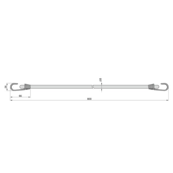 BASI Gummispannseil 6er Set mit Doppelhaken 2x 600 mm + 2x 800 mm + 2x 1000 mm Durchmesser 8 mm Zurrkraft 40 kg