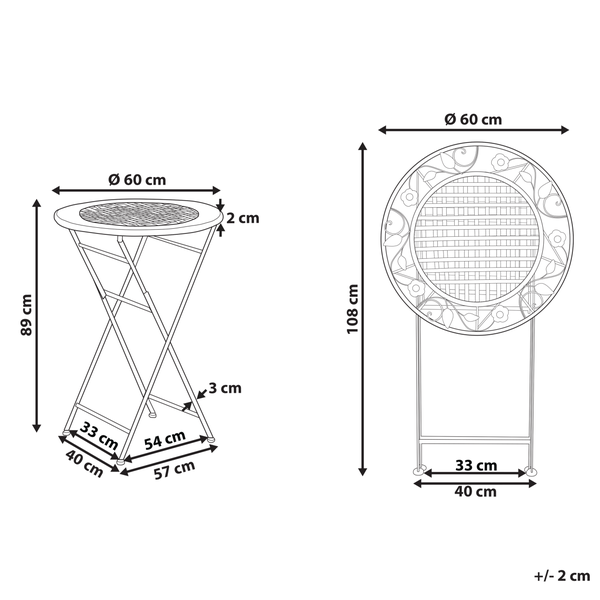 Garten Bartisch BIVIO 60 cm 60 cm Metall Hellgrün