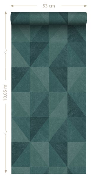 Origin Wallcoverings Tapete 3D-Muster Petrolgrün - 50 x 900 cm - 347895
