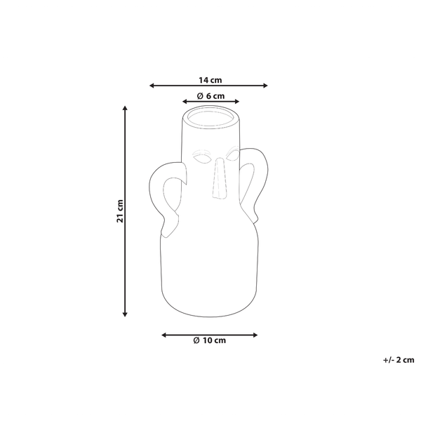 Blumenvase TRIPOLI Keramik 21 cm Grau
