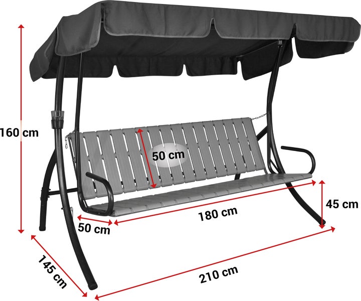 ANGERER Hollywoodschaukel Trend – Schaukel zum Sitzen, Liegen & Entspannen, 210 x 145 x 160 cm, inkl. Bett-Funktion, einfache Montage, Made in Germany, hochwertiger Stoff, grau-grün geblümt