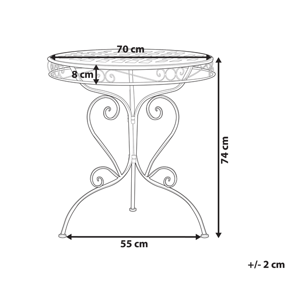 Outdoor Bistrotisch ALBINIA 70 cm 70 cm Metall Rosa