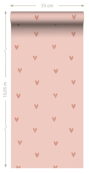 ESTAhome Tapete Herzchen Rosa - 53 cm x 10.05 m - 139770