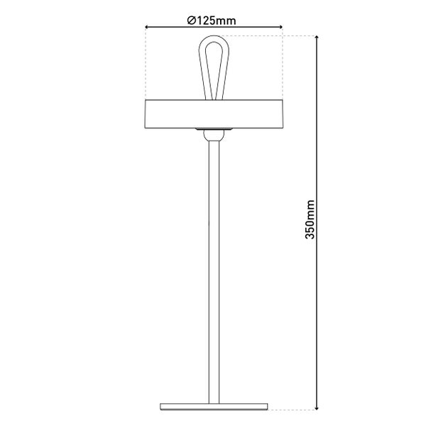 LED-Akku-Tischleuchte magnetisch ELLA für Außen und Innen, aus Metall und Kunststoff in Weiß , 35 cm hoch