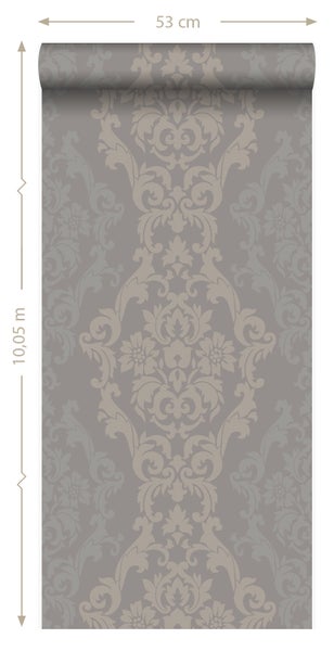 Origin Wallcoverings Tapete Ornamente Taupe und Bronze - 53 cm x 10.05 m - 346212