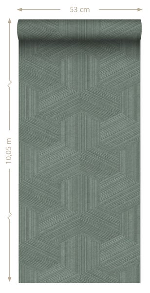 Origin Wallcoverings Tapete 3D-Muster Graugrün - 50 x 900 cm - 347944