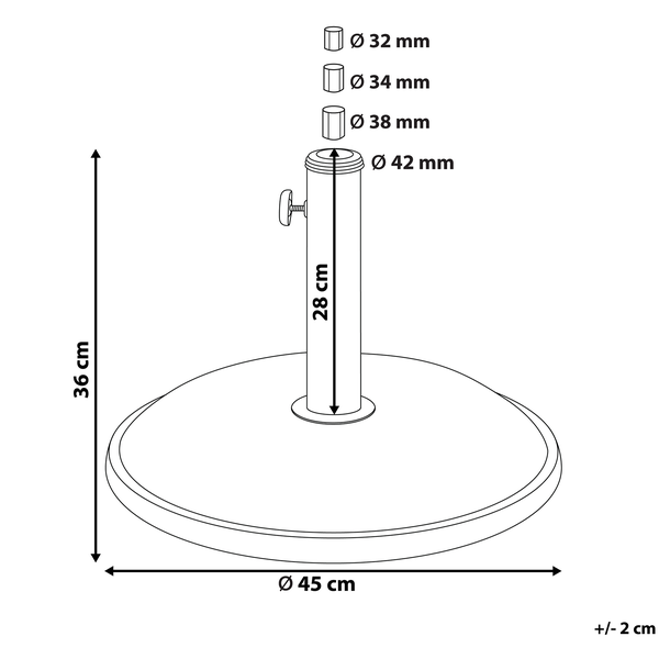Sonnenschirmfuß CANZO Schwarz Rund 21 kg